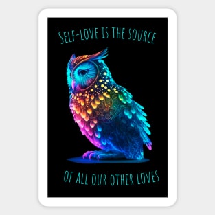 Neon Owl | Motivational Quotes Sticker